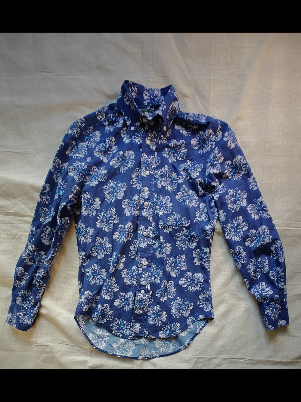 Gitman Brothers Navy Blue Floral Button-Down Shirt